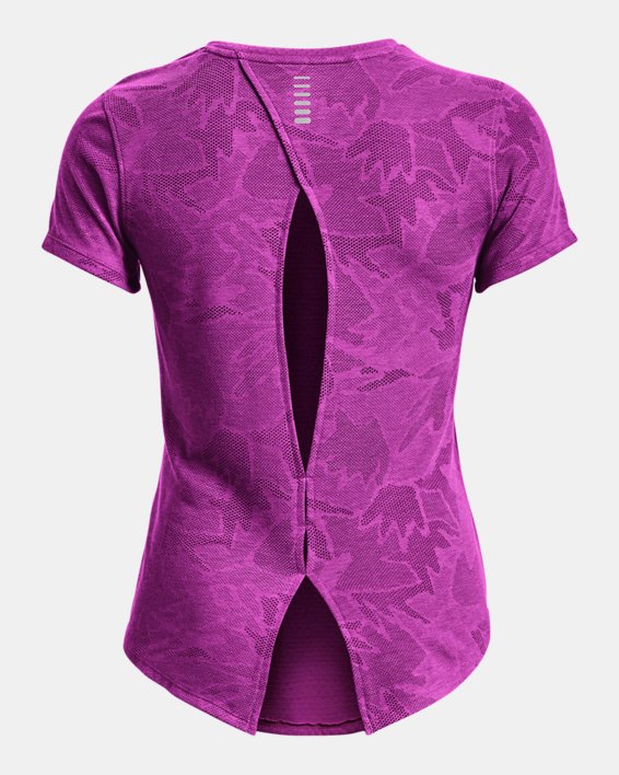 女士UA Streaker SnowCloud短袖T恤 in Purple image number 5